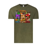 Vintage Olive Happy Hallothanksmas teeth Vintage Tee - texasbilliewilder