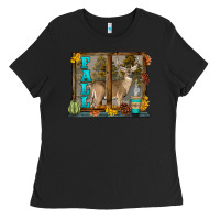 Black White Tailed Buck Fall Ladies Tee - LillyAllenDesigns