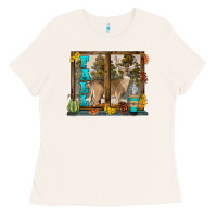 Bone White Tailed Buck Fall Ladies Tee - LillyAllenDesigns