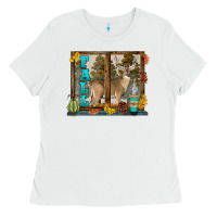White White Tailed Buck Fall Ladies Tee - LillyAllenDesigns