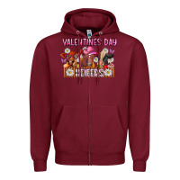 Burgundy valentines day heifers Zipper Hoodie - CowhideDigitalArt