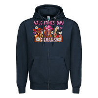 Navy valentines day heifers Zipper Hoodie - CowhideDigitalArt