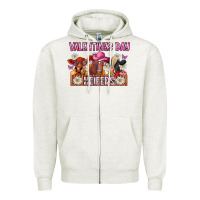 Oatmeal Heather valentines day heifers Zipper Hoodie - CowhideDigitalArt