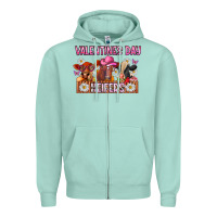 Seafoam valentines day heifers Zipper Hoodie - CowhideDigitalArt