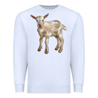 White Baby Saanen Goat Premium Sweatshirt - LillyAllenDesigns