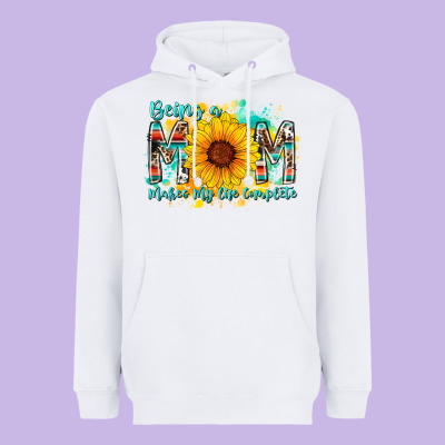 Being A Mom Makes My Life Complete Heavyweight Hoodie Designed By Racoondesign
