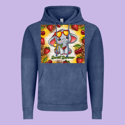 Sweet Summer Cute Elephant Vintage Hoodie Designed By Tumblerdesignbyshophia