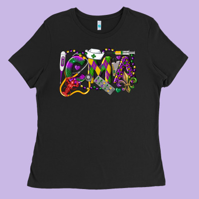 Cma Certified Medical Assistant Mardi Gras Ladies Tee Designed By Lillyallendesigns