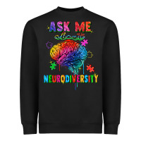 Black ask me about neurodiversity Heavyweight Sweatshirt - FaDigitalArtStudio