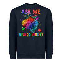 Navy ask me about neurodiversity Heavyweight Sweatshirt - FaDigitalArtStudio