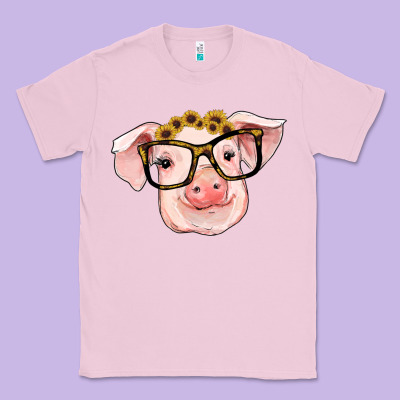 Sunflowers With Pig Classic Tee Designed By Ranaportraitstore