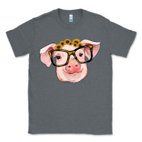 Charcoal Heather sunflowers with pig Classic Tee - RanaPortraitStore