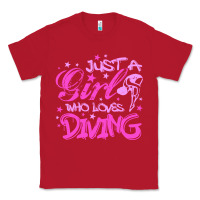 Red funny springboard diving quote diver gift for love girl Classic Tee - lanVoArt