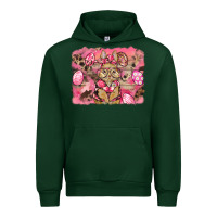 Forest Green pink camouflage bunny background Urban Hoodie - BarkalooDesign