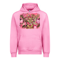 Fuchsia Pink pink camouflage bunny background Urban Hoodie - BarkalooDesign
