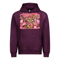 Mauve Wine pink camouflage bunny background Urban Hoodie - BarkalooDesign