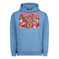 Pigment Pebble Blue pink camouflage bunny background Urban Hoodie - BarkalooDesign