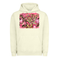 Pigment Pistachio pink camouflage bunny background Urban Hoodie - BarkalooDesign