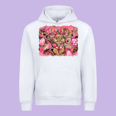 Pink Camouflage Bunny Background Urban Hoodie Designed By Barkaloodesign