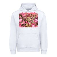 White pink camouflage bunny background Urban Hoodie - BarkalooDesign
