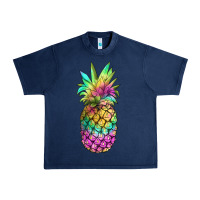 Navy tie dye pineapple Urban Heavy Tee - JahusDesignShop
