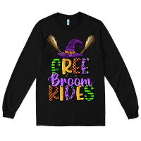 Black free broom rides Long Sleeve Tee - CowGirlArtShop