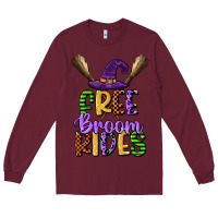 Burgundy free broom rides Long Sleeve Tee - CowGirlArtShop