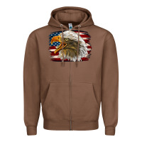Chestnut Western American Flag Eagle Zipper Hoodie - LillyAllenDesigns