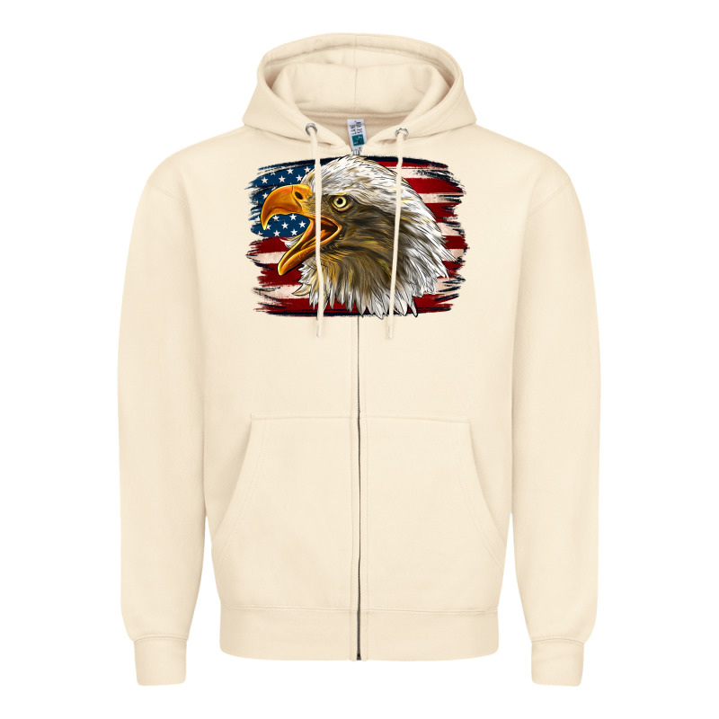 Western American Flag Eagle Zipper Hoodie by LillyAllenDesigns | Teevron