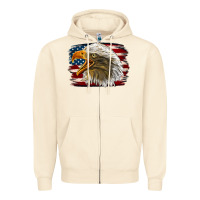Sandshell Western American Flag Eagle Zipper Hoodie - LillyAllenDesigns