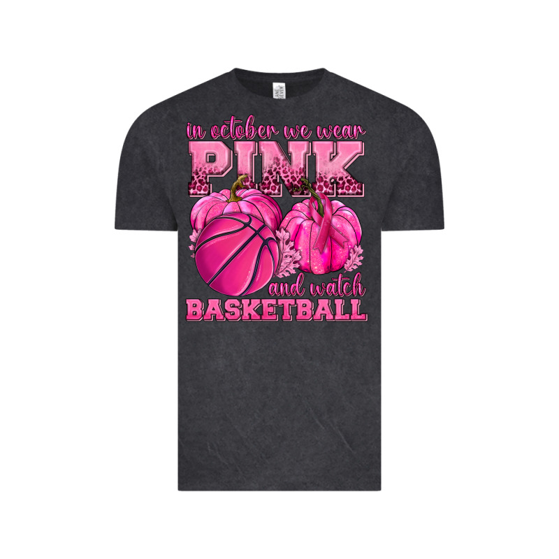 In October We Wear Pink And Watch Basketball Vintage Tee by texasbilliewilder | Teevron