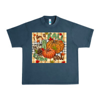 Midnight Navy I am a Fall kinda girl pumpkin Fall Urban Heavy Tee - NancyCooperArtShop