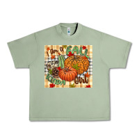 Oil Green I am a Fall kinda girl pumpkin Fall Urban Heavy Tee - NancyCooperArtShop