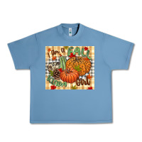 Pebble Blue I am a Fall kinda girl pumpkin Fall Urban Heavy Tee - NancyCooperArtShop