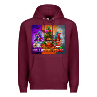 Burgundy happy hallothanksmas Premium Hoodie - FaDigitalArtStudio