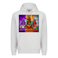 Dove Grey happy hallothanksmas Premium Hoodie - FaDigitalArtStudio