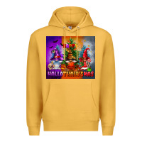 Mustard happy hallothanksmas Premium Hoodie - FaDigitalArtStudio