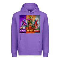 Purple happy hallothanksmas Premium Hoodie - FaDigitalArtStudio