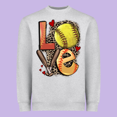 Love Softball Heavyweight Sweatshirt Designed By Fadigitalartstudio