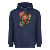 Navy 4 crimson blaze sunflower Heavyweight Hoodie - LillyAllenDesigns