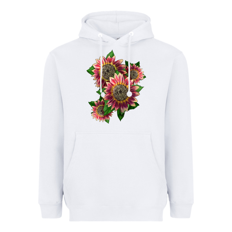 4 Crimson Blaze Sunflower Heavyweight Hoodie by LillyAllenDesigns | Teevron