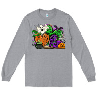 Heather Grey halloween heart Long Sleeve Tee - CowGirlArtShop