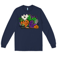 Navy halloween heart Long Sleeve Tee - CowGirlArtShop