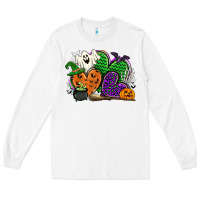 White halloween heart Long Sleeve Tee - CowGirlArtShop