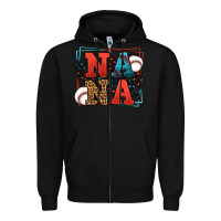 Black Baseball nana leopard frame Zipper Hoodie - LillyAllenDesigns