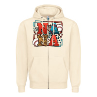 Sandshell Baseball nana leopard frame Zipper Hoodie - LillyAllenDesigns