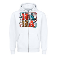White Baseball nana leopard frame Zipper Hoodie - LillyAllenDesigns