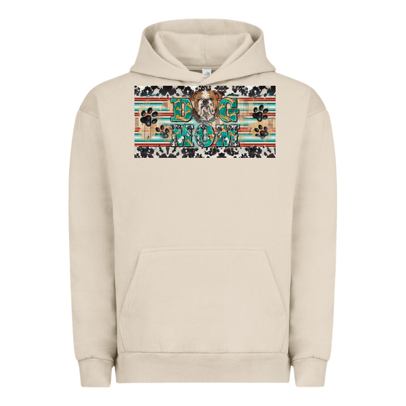 Dog Mom English Bulldog License Plate Template Urban Hoodie by BarkalooDesign | Teevron