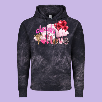 Clouds Of Love With Balloons Valentine's Day Vintage Hoodie Designed By Howdyjamesfarm
