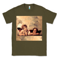 Army Green Hot Trend Angels Raphael Cupid Cherubs Art Valentine Angel Classic Tee - lanVoArt
